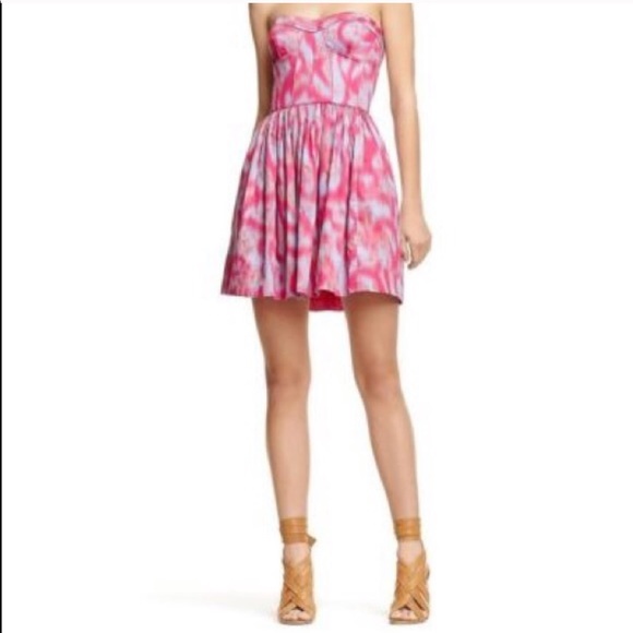 Rebecca Taylor sz 4 strapless bustier tie dye dres - Picture 3 of 5